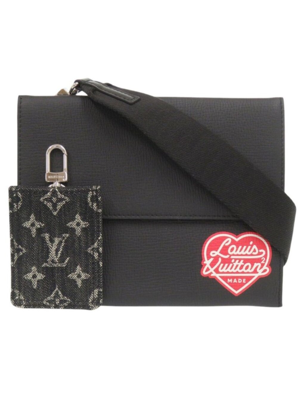 Louis Vuitton NIGO Drip Trio Pouch Monogram Denim IC Leather Black Shoulder Bag
